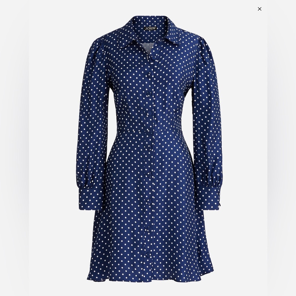 J.Crew Cupro shirt-dress in Becklow dot